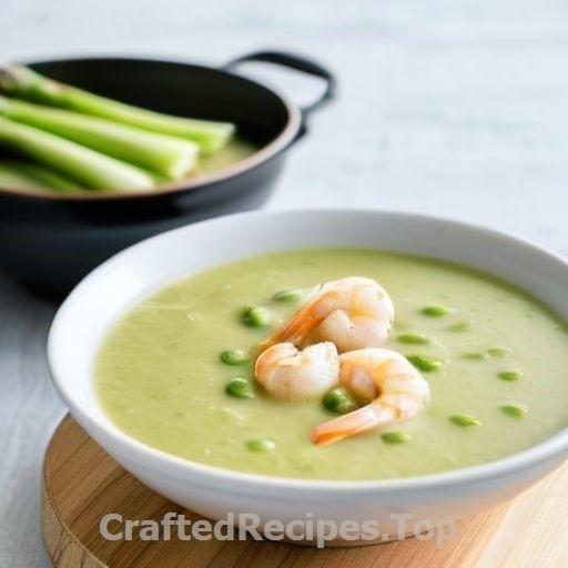 Asparagus and Leek Soup with Shrimp