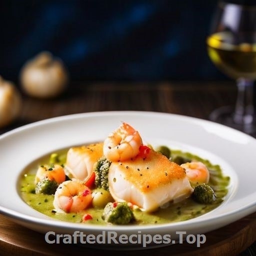 Baked Fish with Moss and Shrimp