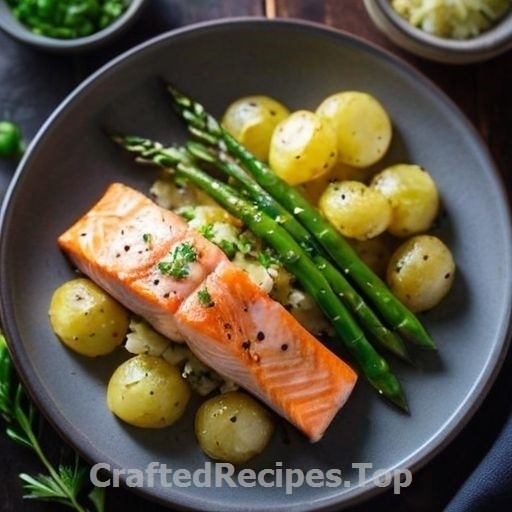 Baked Salmon with Crushed Potatoes and Fresh Herbs