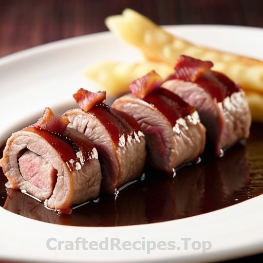 Beef Roll-Ups with Fresh Cheese and Bacon in Creamy Sauce