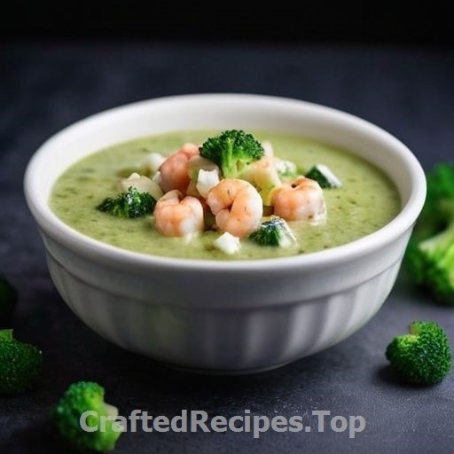 Broccoli Feta Soup with Shrimp