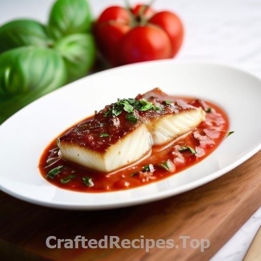 Cod in Wine Sauce with Tomato and Basil