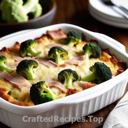 Creamy Broccoli and Cauliflower Gratin with Smoked Ham