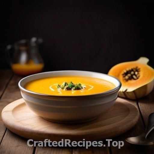 Creamy Butternut Squash Soup with Grated Cheese