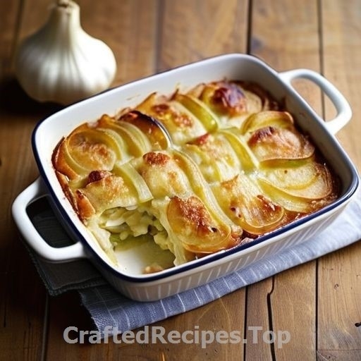 Creamy Potato Gratin with Leek and Garlic