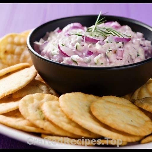 Creamy Red Cheddar Dip with Red Onion and Dill