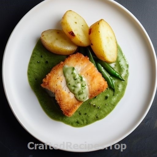 Crispy Baked Cod with Creamy Parsley Sauce