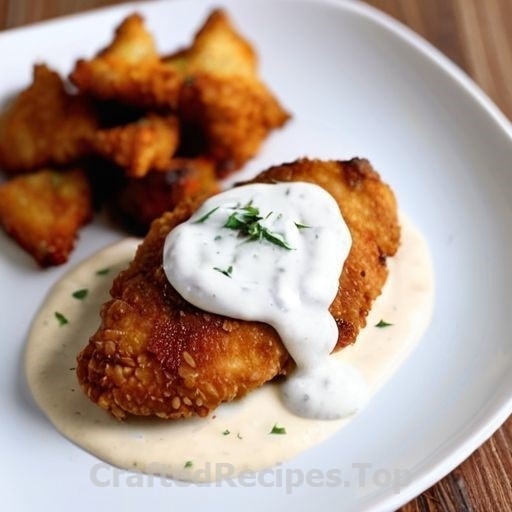 Crispy Chicken Breast with Garlic Yogurt Sauce