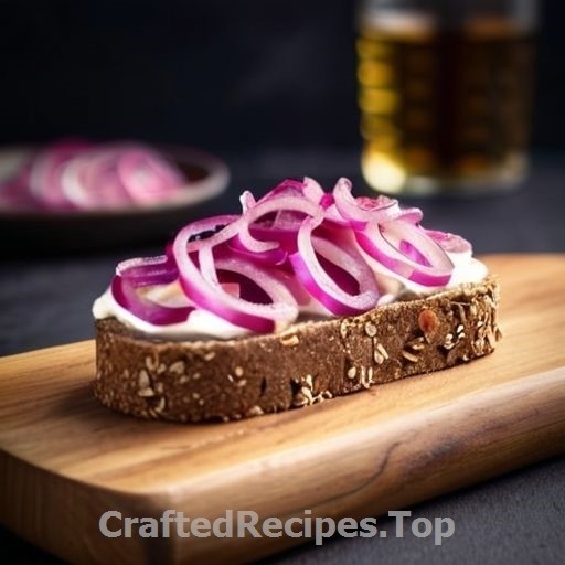 Delightful Smoked Salmon on Rye Bread with Pickled Red Onion Cream