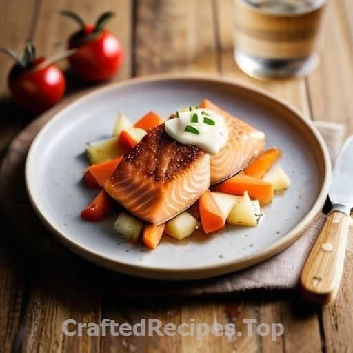 Fresh Cheese Filled Salmon with Shredded Root Vegetables