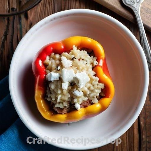 Greek Style Stuffed Peppers and Squash with Feta Cheese Sauce