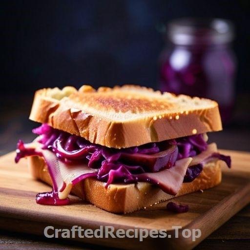 Grilled Ham and Red Cabbage Slaw Sandwich