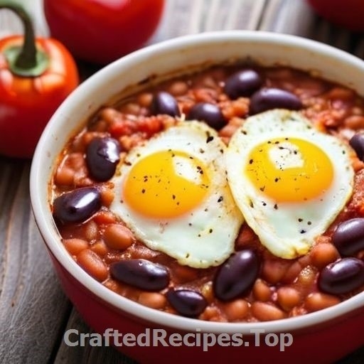 Hearty Vegetarian Bean Bake with Tomato and Egg
