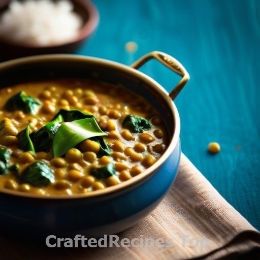 Indian Style Lentil Curry with Coconut Milk and Spinach