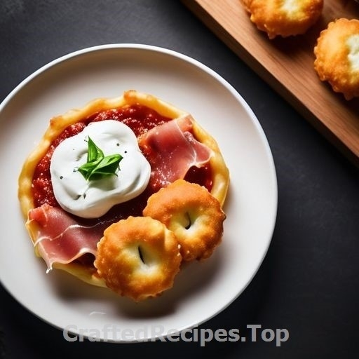 Italian Style Cheese Fritters with Cured Ham and Burrata