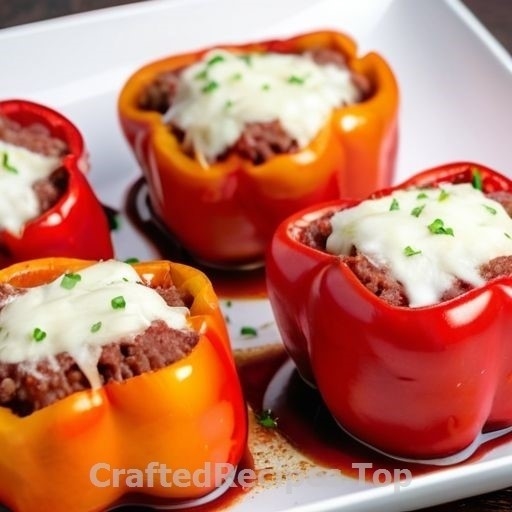 Meat Stuffed Bell Peppers with Mozzarella