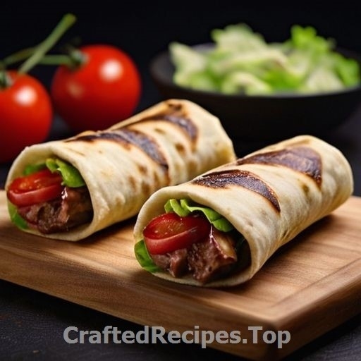 Middle Eastern Style Kebab Rolls in Flatbread