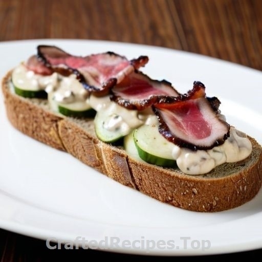 Open-Faced Danish Rye Bread with Roast Beef and Liver Pâté