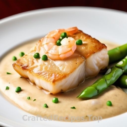 Pan Seared Cod with Creamy Shrimp Sauce