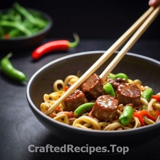 Savory Wok Style Sausage with Egg Noodles