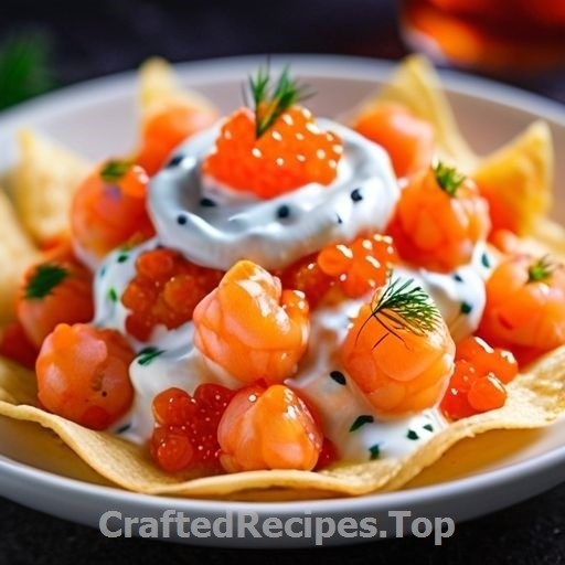 Seafood Nachos with Dill and Fish Roe