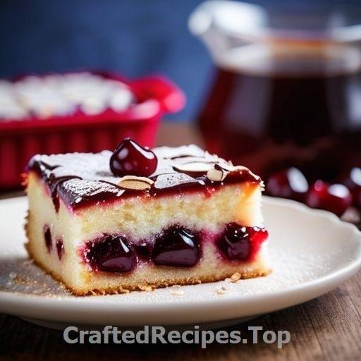 Soft Cherry Cake with Flaked Almonds