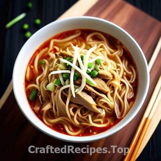 Spicy Chicken Noodle Soup with Ginger and Sweet Chili