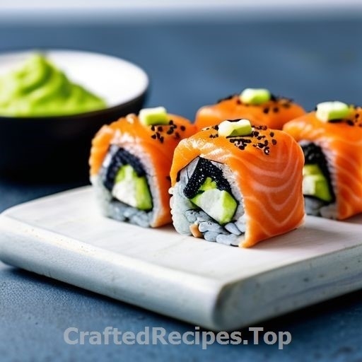 Spicy Salmon Rolls with Wasabi