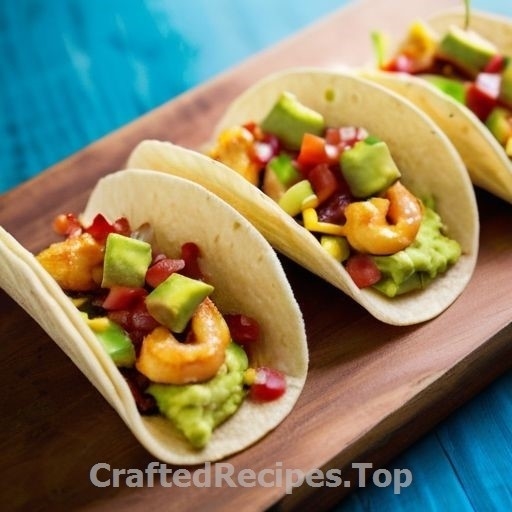 Spicy Shrimp Tacos with Fresh Nectarine Salsa, Guacamole, and Chili Aioli