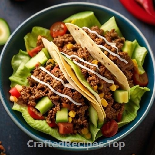 Spicy Taco Salad with Beef and Tortilla Chips