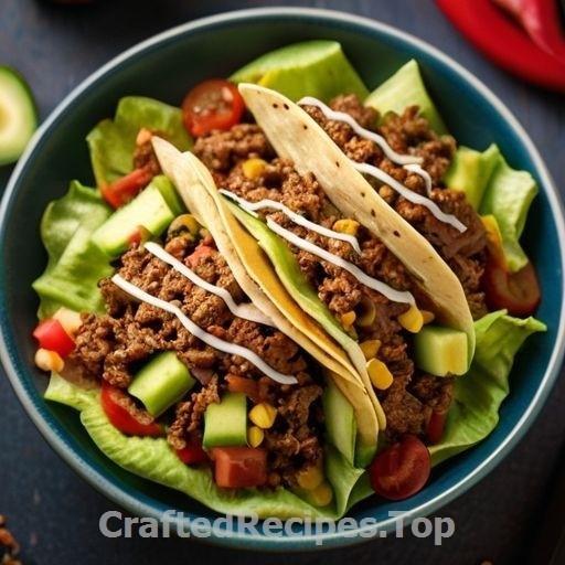 Spicy Taco Salad with Beef and Tortilla Chips