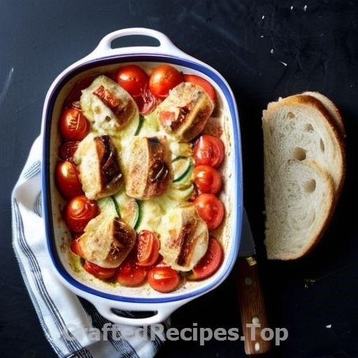 Summer Squash and Fresh Tomato Gratin with Garlic Bread