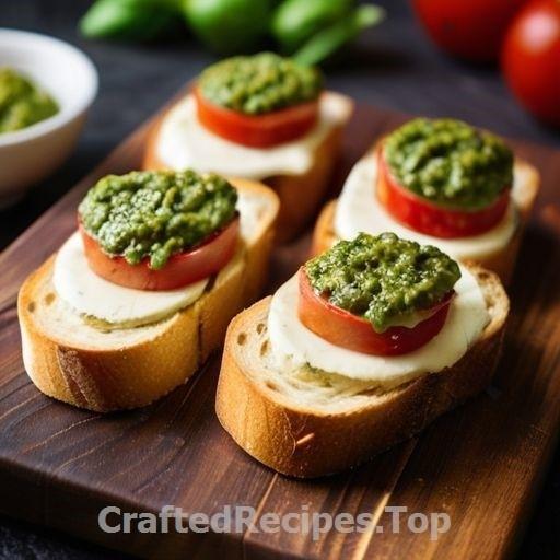 Tomato Bruschetta with Pesto and Mozzarella