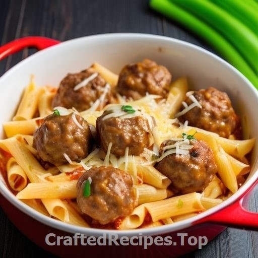 Ultimate Cheesy Meatball Pasta Gratin