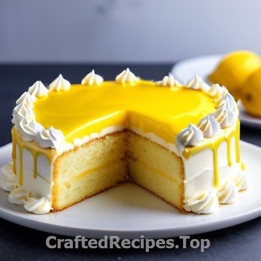 Vanilla Cake with Lemon Curd and Whipped Cream