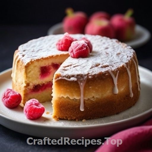 Vanilla Rhubarb Cake in a Long Pan