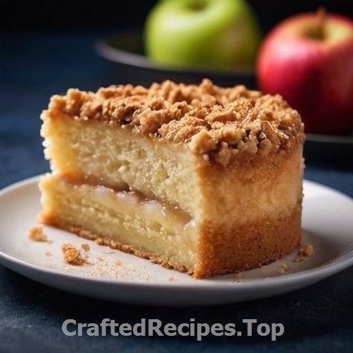 Warm Apple Filled Vanilla Cake with Cinnamon Crumble