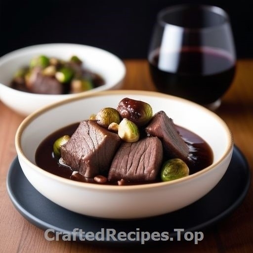 Winter Porter Braised Beef Short Ribs with Sautéed Brussels Sprouts and Mulled Wine
